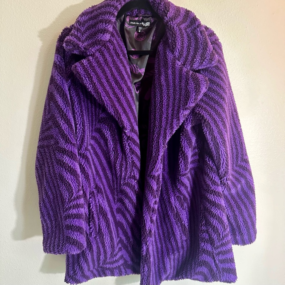 Dolls Kill X Willy Wonka Faux Fur Jacket